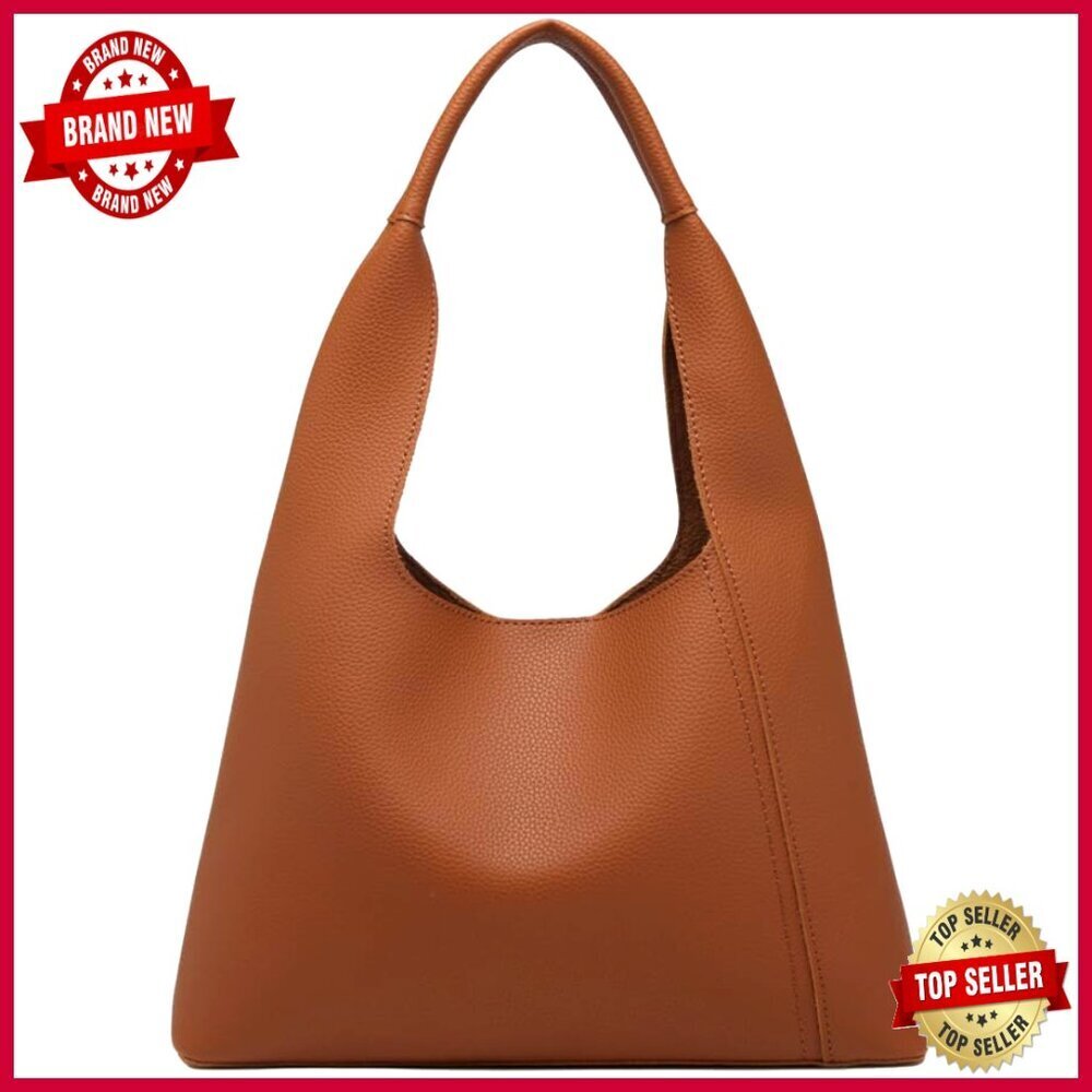 Large Hobo Tote Bag with Small Purse, PU Leather, Magnetic Closure